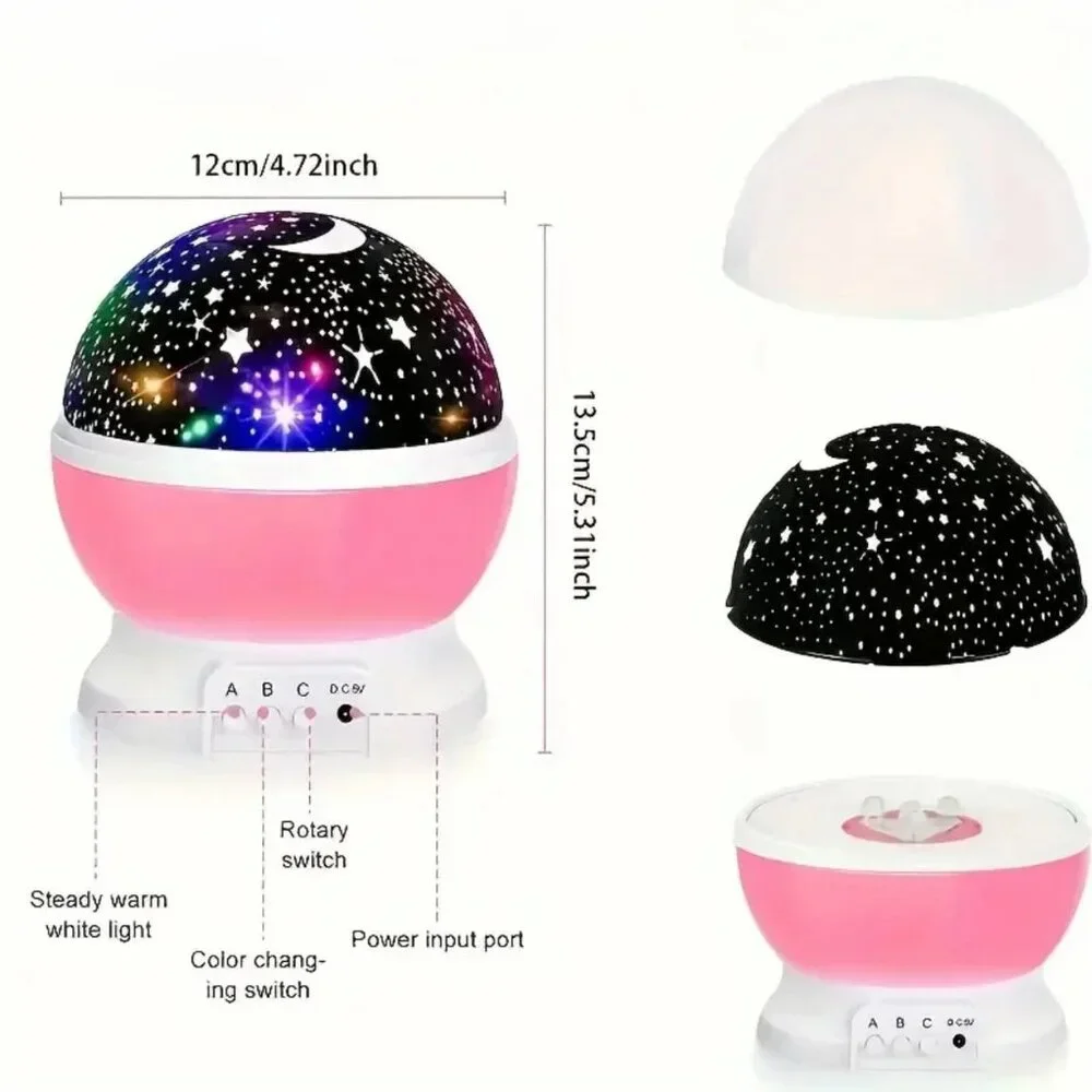 Moon Star Projector Light, 9 Colors Conversion with 360 Degree Rotation